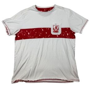 Liverpool FC LFC Pocket T-Shirt Mens XL White Red Graphic Crest A11835 Soccer